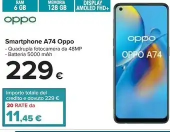 Carrefour Samsung Oppo Smartphone A74 offerta