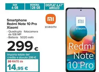 Carrefour Xiaomi Smartphone Redmi Note 10 Pro 6.67" offerta
