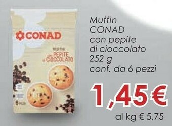 Conad Conad - Muffin Con Pepite Di Cioccolato 252 G(ml) offerta