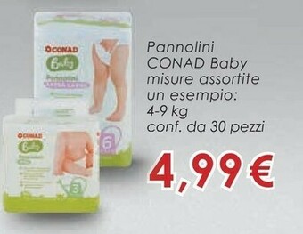 Conad Conad Pannolini Baby Misure Assortite offerta