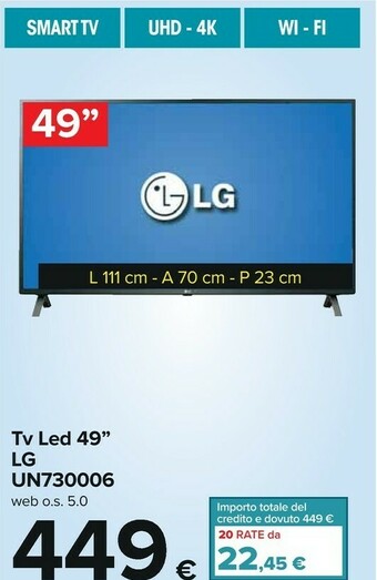 Carrefour LG Tv Led 49'' UN730006 offerta