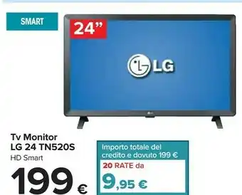 Carrefour LG 24TN520S-PZ TV 59,9 Cm (23.6") HD Smart TV Wi-Fi Nero offerta