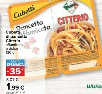Carrefour Citterio I Cubetti Pancetta Affumicata 130 G(ml) offerta