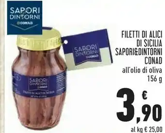 Conad Sapori & Dintorni Conad - Filetti Di Alici Di Sicilia All'Olio Di Oliva 156 G(ml) offerta