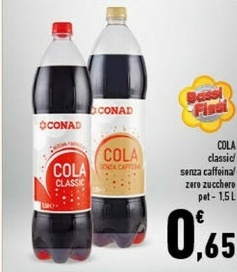 Conad Conad - Premium Cola Zero Zuccheri 1500 G(ml) offerta