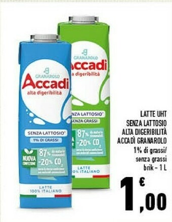 Conad Granarolo Accadi Senza Lattosio Biologico E Digeribile 1000 G(ml) offerta