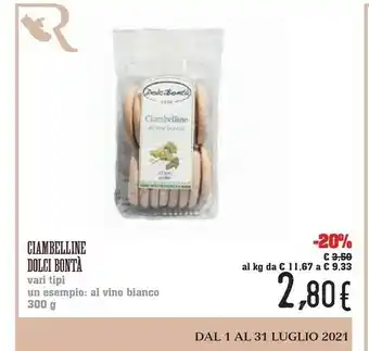 Conad Dolci bontà Dolci Bontà - Ciambelline Al Vino Bianco offerta