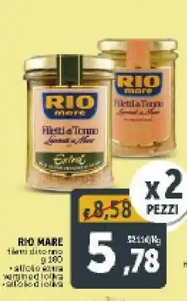 Deco Supermercati Rio Mare Filetti Di Tonno Lime E Zenzero 180 G(ml) offerta