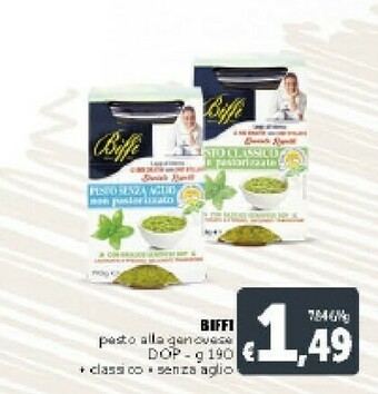 Deco Supermercati Biffi Pesto Con Basilico Genovese DOP Senza Aglio 190 G(ml) offerta