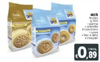 Deco Supermercati Deco Frollini Panna Di Zucchero offerta