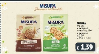 Deco Supermercati Misura Biscotti Integrali 330 G(ml) offerta