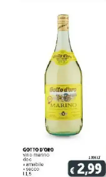 Deco Supermercati Gotto d'oro Vino Marino Doc Amabile/ Secco 1,5 L offerta