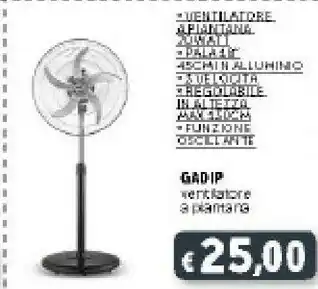 Deco Supermercati Gadip Ventilatore A Piantana offerta