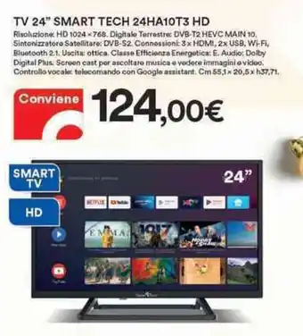 Ipercoop Smart Tech TV 24" 24HA10T3 HD offerta