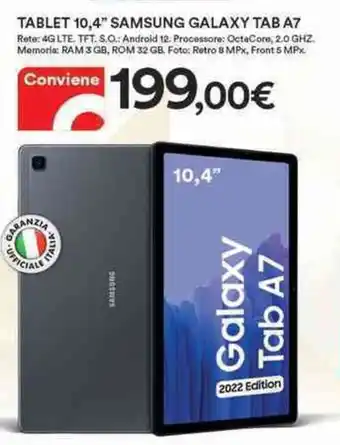 Ipercoop Samsung Galaxy Tab A7 Tablet 10,4" offerta