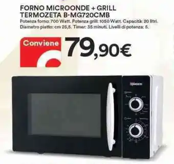 Ipercoop Termozeta B-MG720CMB Forno Microonde + Grill offerta