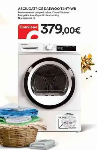 Ipercoop Daewoo T8HT1WB Asciugatrice offerta