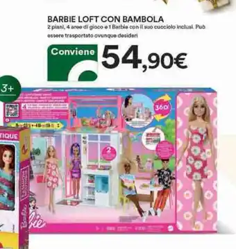 Ipercoop Barbie Loft con Bambola offerta