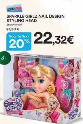 Ipercoop Sparkle Girlz Nail Design Styling Head offerta