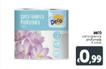 Deco Supermercati Decò Carta Igienica Profumata 4 Rotoli offerta