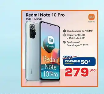 Euronics Xiaomi Redmi Note 10 Pro 6GB + 128GB offerta