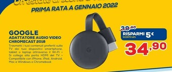 Google Adattatore Audio Video Chromecast 2018