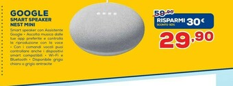 Euronics Google Smart Speaker Nest Mini offerta