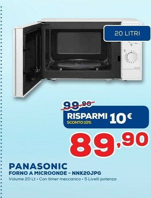 Panasonic Forno A Microonde NNK20JPG offerta di Euronics