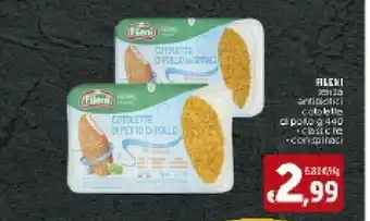 Deco Supermercati Fileni Cotolette Di Pollo Classiche/ Con Spinaci Senza Antibiotici 440 G offerta