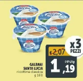 Deco Supermercati Galbani Ricottina Santa Lucia 100 G(ml) offerta