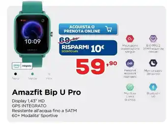 Amazfit Bip U Pro 3,63 Cm (1.43") LCD Verde GPS (satellitare)