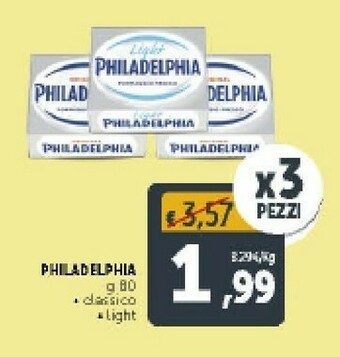 Deco Supermercati Mondelez Philadelphia Classico Formaggio Fresco offerta