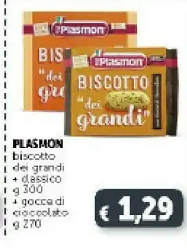 Deco Supermercati Plasmon Biscotti Dei Grandi Con Gocce Di Cioccolato 270 G(ml) offerta
