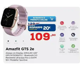 Euronics Amazfit GTS 2e 4,19 Cm (1.65") AMOLED Rosa offerta