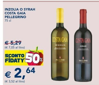 Esselunga Cantine pellegrino Costa Gaia Inzolia 750 Ml offerta