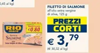 Esselunga Rio Mare Filetto Di Salmone All'Olio Extravergine Di Oliva Grigliato 125 G(ml) offerta