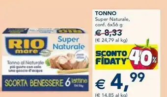 Esselunga Rio Mare Tono Super Naturale offerta