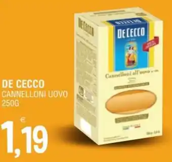 Al Discount De Cecco Cannelloni Uovo 250g offerta