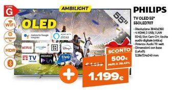 Expert Philips TV OLED 55" 55OLED707 offerta
