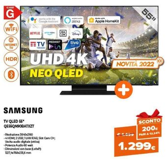 Expert Samsung TV QLED 55" QE55QN90BATXZT offerta