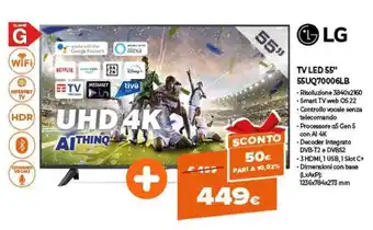 Expert LG TV LED 55" 55UQ70006LB offerta