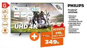 Expert Philips TV LED 43" 43PUS7406 offerta