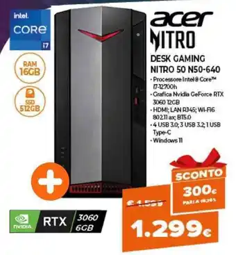 Expert acer Nitro Desk Gaming 50 N50-640 offerta