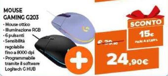 Expert Logitech Mouse Gaming G203 offerta