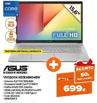 Expert Asus Vivobook K513EABN2416W offerta