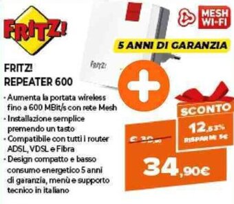 Expert Fritz! Repeater 600 offerta