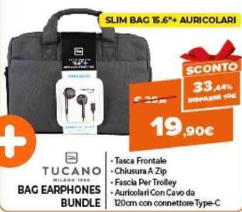 Expert Tucano Bag Earphones Bundle offerta