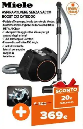Expert Miele Aspirapolvere Senza Sacco Boost CX1 Cat&Dog offerta