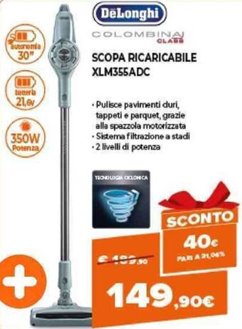 Expert DeLonghi Scopa Ricaricabile XLM355ADC offerta