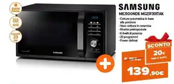 Expert Samsung Microonde MG23F301TAK offerta